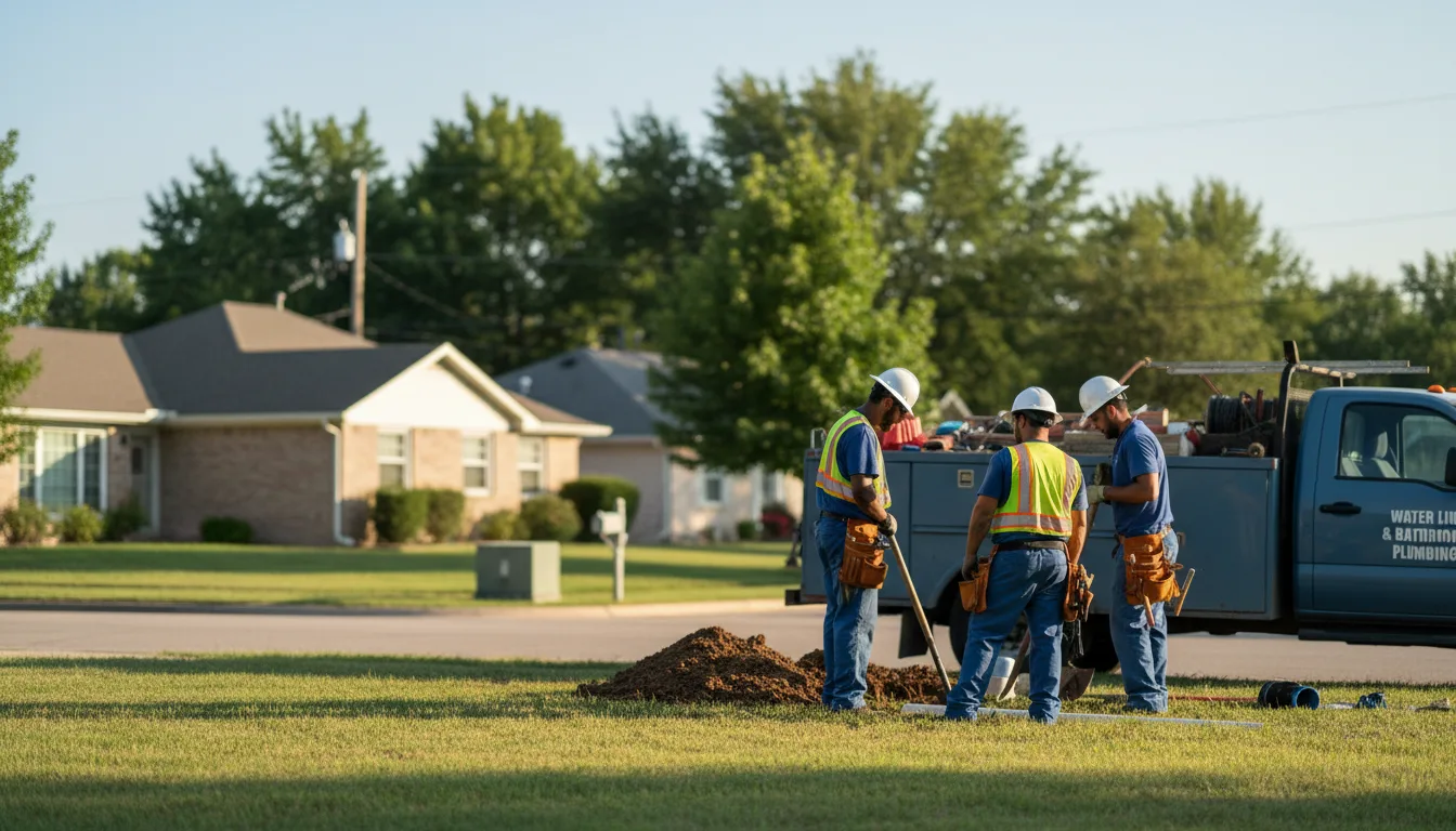 Residential water line and bathroom plumbing service in Universal City, TX